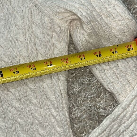 Antonio Melani Sweater 100% Cashmere Ivory Cable knit Pullover Small - Picture 5 of 10